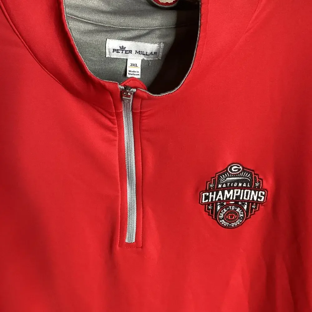 Peter Millar Georgia Bulldogs National Championship ¼ Zip Sz. 3XL